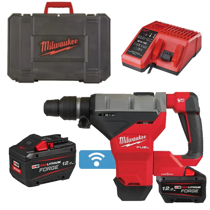 Milwaukee M18 FHM-121C 18 V Li-ion SDS-Max Marteau piqueur sans fil (1 batterie 12,0 Ah) dans un coffre – 11 J