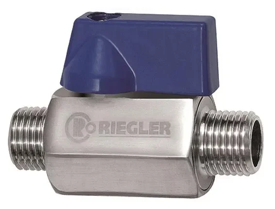 Mini-robinet à bille / acier inoxydable 1.4401 G 1/2 a./a. / Matériau d’étanchéité FKM 103497