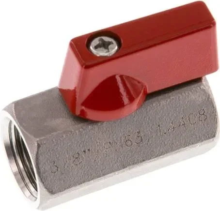 Mini-robinet à bille en acier inoxydable G 3/8″ femelle, PN 63