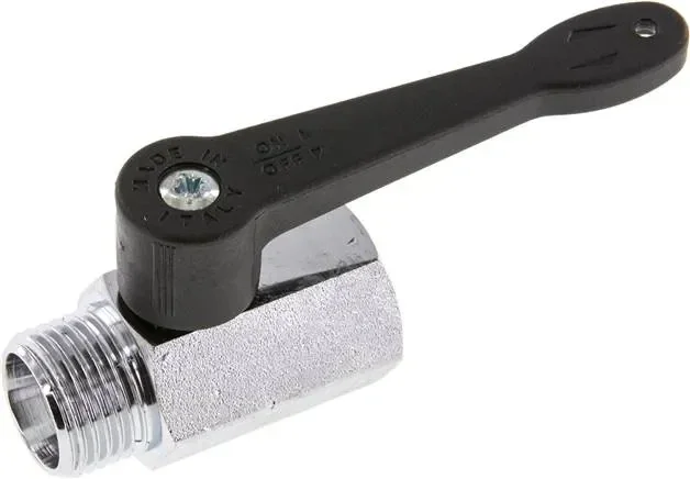 Mini-robinet à bille poignée longue, G 1/2″ femelle / mâle, PN 15