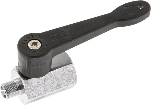 Mini-robinet à bille poignée longue, G 1/8″ femelle / mâle, PN 15