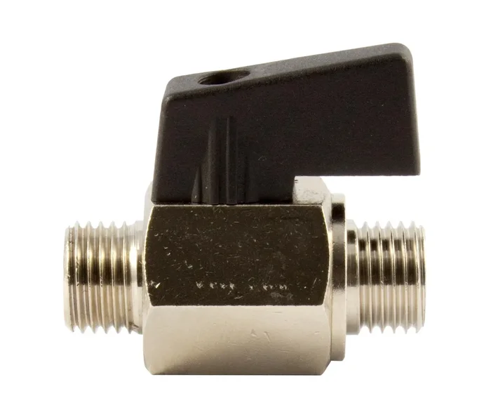 Mini-robinet à bille, surface lisse, MS nickel, G 3/8 M, DN 8 375.52