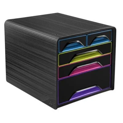 Module de classement CEP Smoove – 5 tiroirs – 24 x 32 cm + 2 petits – L36 x H27,1 x P28,8 cm – noir multicolore