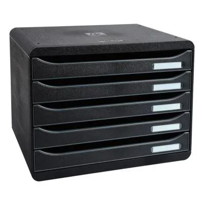Module de classement Exacompta Big Box – 5 tiroirs – L27 x H27,1 x P35,5 cm – noir