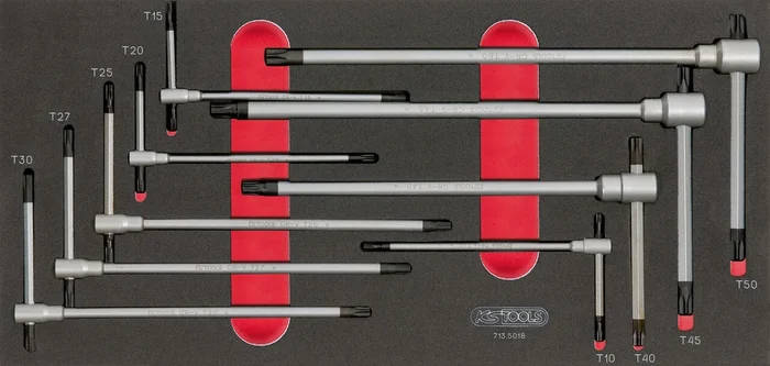 Module de clés mâles TORX à poignée en T, 9 pièces KS TOOLS – 713.5018