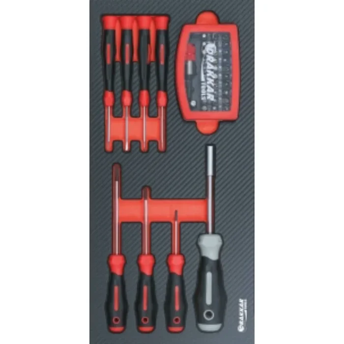 MODULE MOUSSE FINITION CARBONE PLEIN TOURNEVIS ELECTRICIEN / PORTE EMBOUT – DRAKKAR TOOLS – 84259