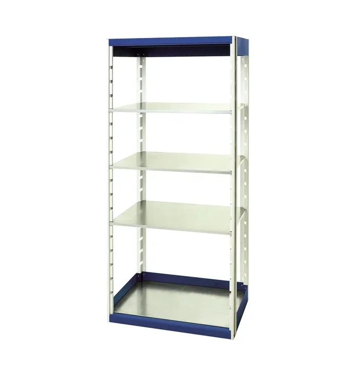 Montants de kits de rayonnages Bott en Tôle d’acier 2000mm x 800mm x 525mm, 4 niveaux