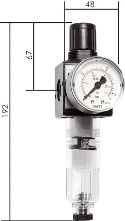 MULTIFIX Filtre régulateur, verrouillable, G 3/8&Prime;, 0,1 – 3bar, série 1