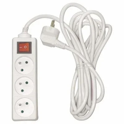 Multiprise 3 prises avec interrupteur – cordon 4 m
