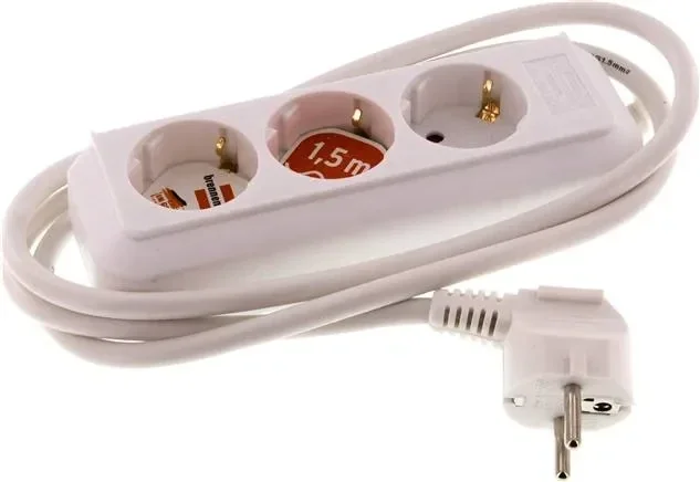 Multiprise (intérieure), blanche, standard sans interrupteur, 3 prises Schuko