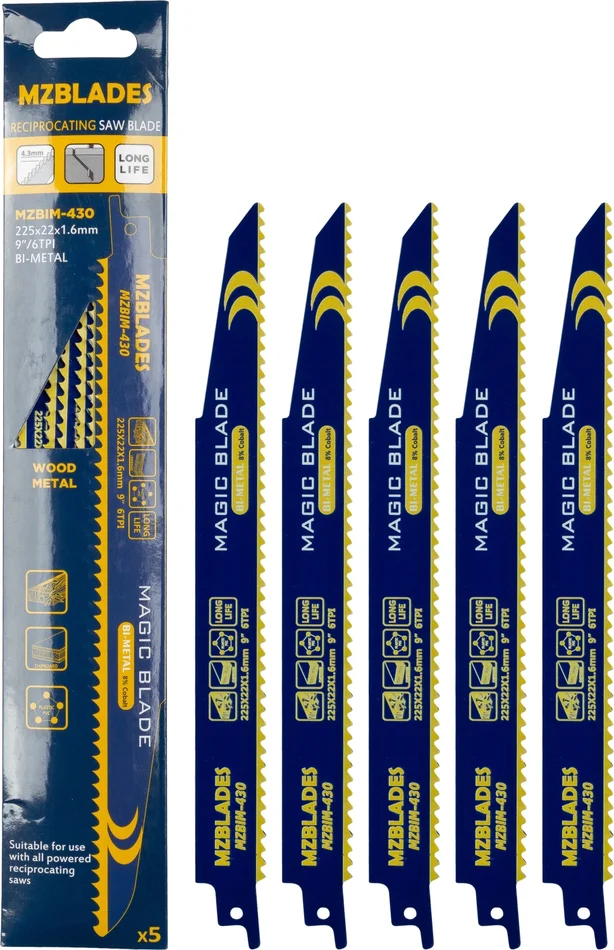 Multizaag MZBIM-430 Bimétal Lame de scie sabre – 5 pièces