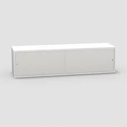 Niche H. 42,5 x L. 165 x P. 43,2 cm structure décor blanc neige portes coulissantes Altuglas coloris blanc accès face utilisateur