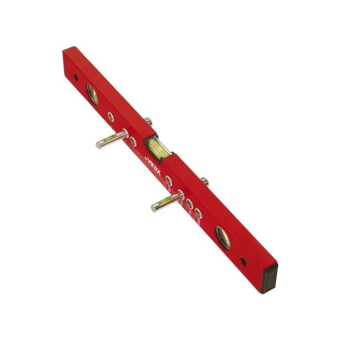 Niveau de robinetterie 2-en-1 avec entraxe – 3 fioles – Longueur 50 cm – Aluminium – Virax