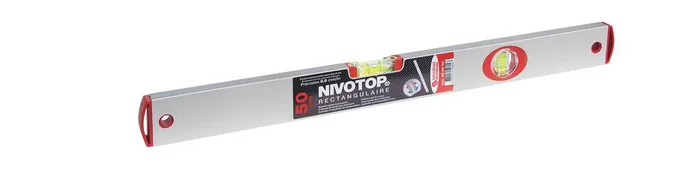 NIVEAU ‘NIVOTOP’ ALUMINIUM RECTANGULAIRE 2 FIOLES 50CM TALIAPLAST – 450602