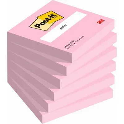 Notes repositionnables Post-it 76 x 76 mm rose flamingo – 6 blocs de 100 feuilles
