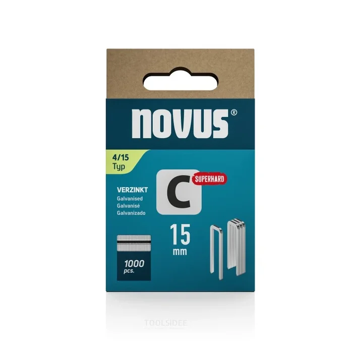 Novus Agrafe à dos étroit C 4/15mm Superhard (1 000 pièces)