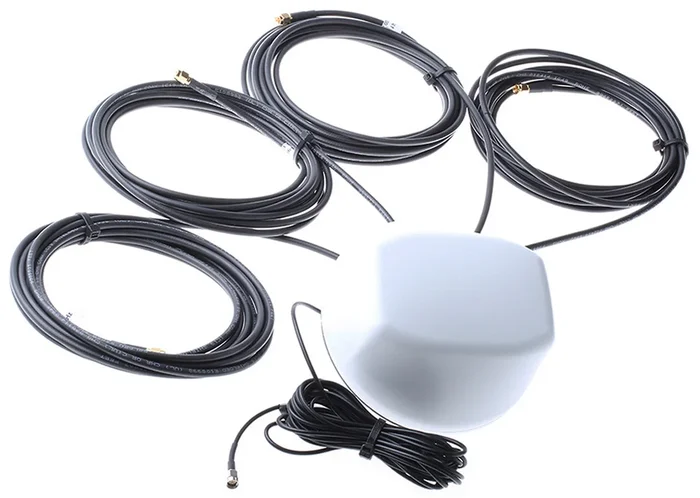 Omnidirectionnelle Antenne multibande Mobilemark LTM-502-3C3C3C3C2C-WHT-180 PCB Dôme SMA 5dBi 2G (GSM/GPRS), 3G (UTMS),