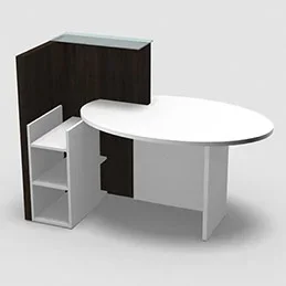 Ovali module gauche blanc pastel wengé