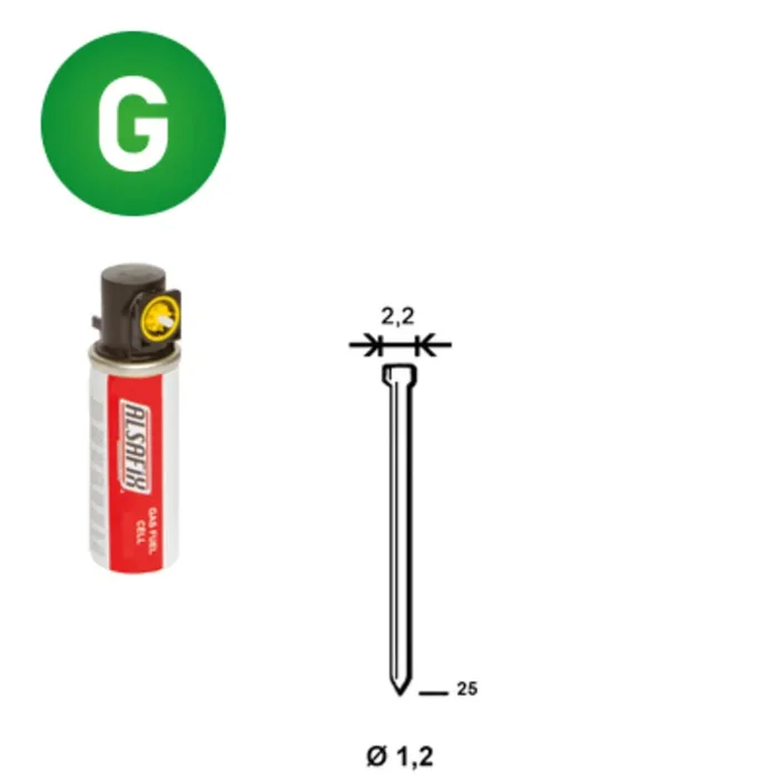 PACK 2 000 J-25 GALVA + 2 GAZ GAZ0020 – ASLAFIX – P6J-251