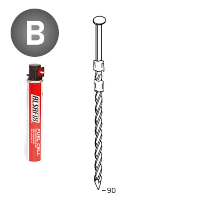 PACK 20° 3,1 X 90 TORSADÉES – 2200 POINTES + 2 GAZ – ASLAFIX – P2031903