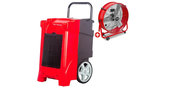 Pack déshumidificateur PRO 90L/Jour BDP90 + Ventilateur brasseur d’air ø600mm MV600L MW Tools