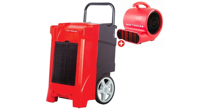Pack déshumidificateur PRO 90L/Jour BDP90 + Ventilateur sécheur de sol RV380 MW Tools