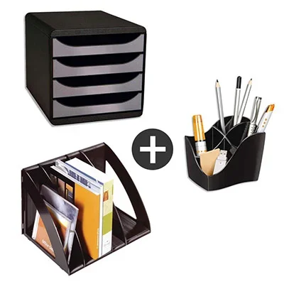 Pack pot à crayons + porte revues + module de classement Exacompta
