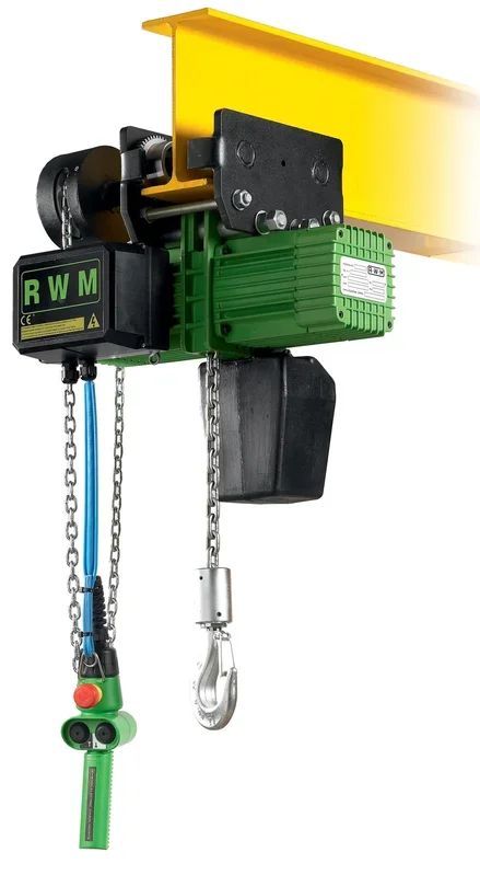 Palan électrique chariot a chaîne 1000 kg 1 brin vitesse 4 m/mn levée 3 m RWM – 6053D4CM