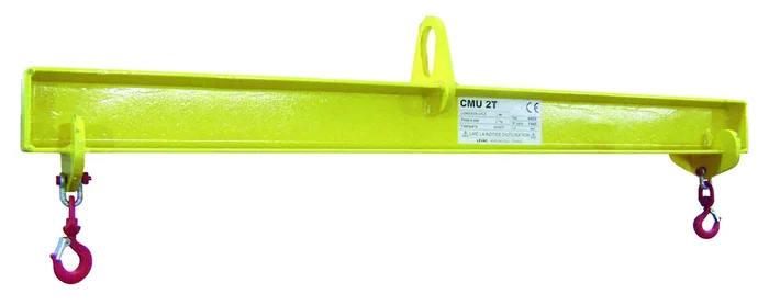 Palonnier monopoutre fixe 8 t portée 3m avec manilles + crochets LEVAC – 6055G03