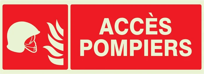 PANNEAU ACCES POMPIERS LUMINESCENT 330X120MM TALIAPLAST – 636105
