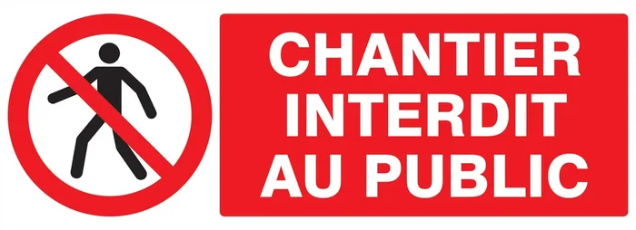 Panneau adhésif CHANTIER INTERDIT AU PUBLIC 330X120MM TALIAPLAST – 726209