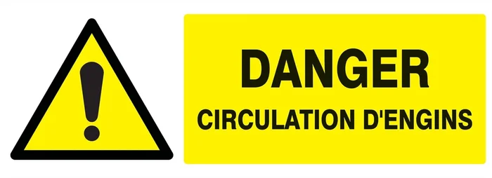 Panneau adhésif DANGER CIRCULATION D&rsquo;ENGINS 330X120MM TALIAPLAST – 726324