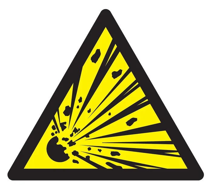 Panneau adhésif DANGER, MATIERES EXPLOSIVES 100X100X100MM TALIAPLAST – 729946
