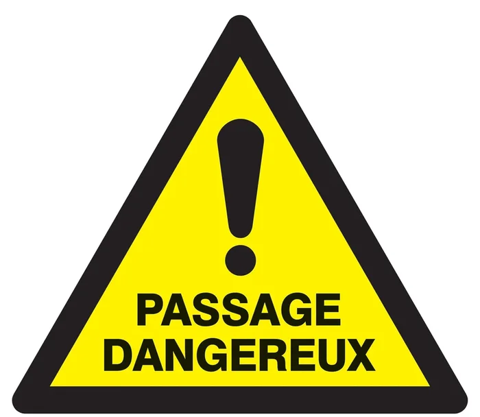 Panneau adhésif DANGER PASSAGE DANGEREUX 300X300X300MM TALIAPLAST – 729326