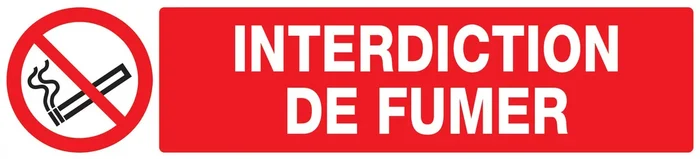 Panneau adhésif INTERDICTION DE FUMER 330X75MM TALIAPLAST – 725236