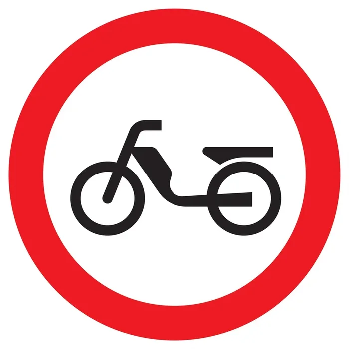 Panneau adhésif INTERDIT AUX CYCLOMOTEURS Ø300MM TALIAPLAST – 722292