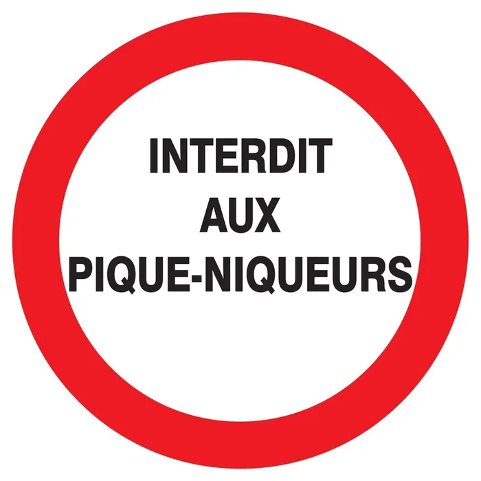 Panneau adhésif INTERDIT AUX PIQUE-NIQUEURS Ø180MM TALIAPLAST – 727231