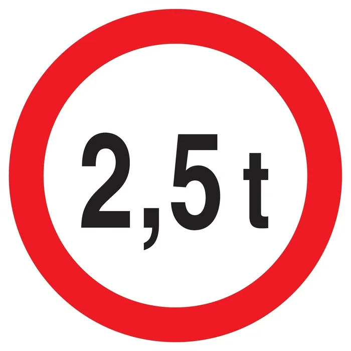 Panneau adhésif INTERDIT AUX PLUS DE +2.5 TONNES Ø180MM TALIAPLAST – 727282