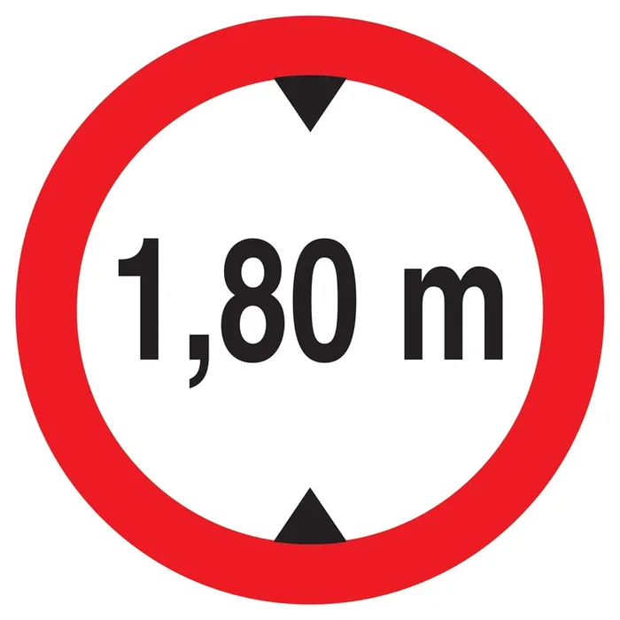 Panneau adhésif INTERDIT AUX VEHICULES DE PLUS DE 1.80M DE HAUT D.300mm TALIAPLAST – 722272
