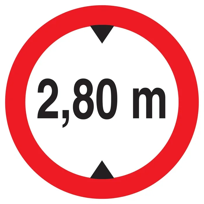 Panneau adhésif INTERDIT AUX VEHICULES DE PLUS DE 2.80M DE HAUT D.180mm TALIAPLAST – 727277