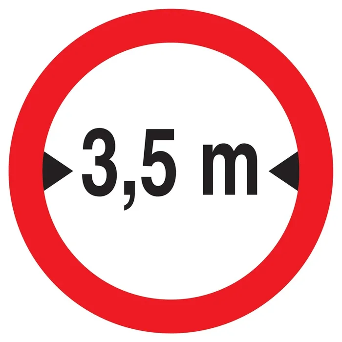 Panneau adhésif INTERDIT AUX VEHICULES DE PLUS DE 3.50M DE LARGE D420mm TALIAPLAST – 723281