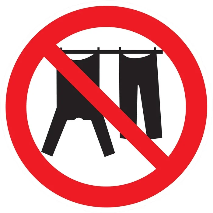 Panneau adhésif INTERDIT D&rsquo; ETENDRE DU LINGE Ø300MM TALIAPLAST – 722336