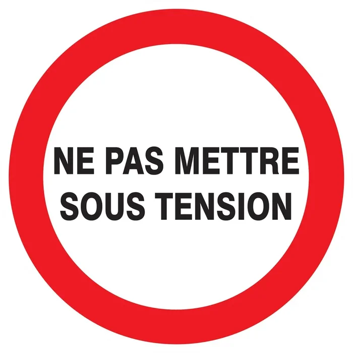 Panneau adhésif NE PAS METTRE SOUS TENSION Ø180MM TALIAPLAST – 727233