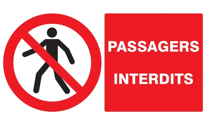 Panneau adhésif PASSAGERS INTERDITS 330X200MM TALIAPLAST – 721202
