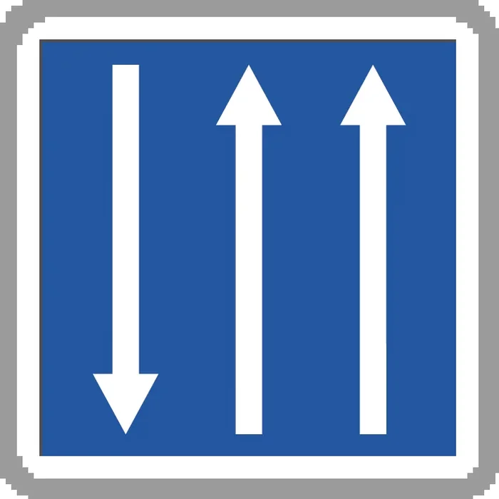 Panneau carré créneau dépassement 3 voies 900 Ecolign C29b cl1 – NADIA SIGNALISATION – CAR900E1C29b