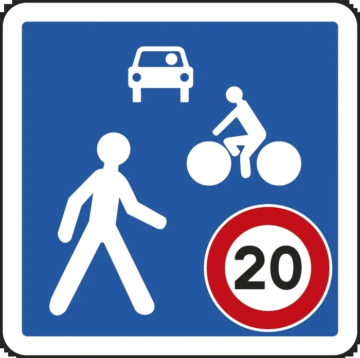 Panneau carré Entrée zone de rencontre 700 Ecolign B52 cl1 – NADIA SIGNALISATION – CAR700E1B52