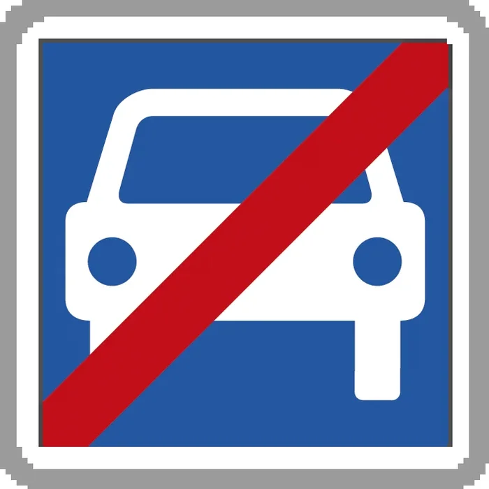 Panneau carré Fin de route à accès réglementé 350 Ecolign C108 cl2 – NADIA SIGNALISATION – CAR350E2C108