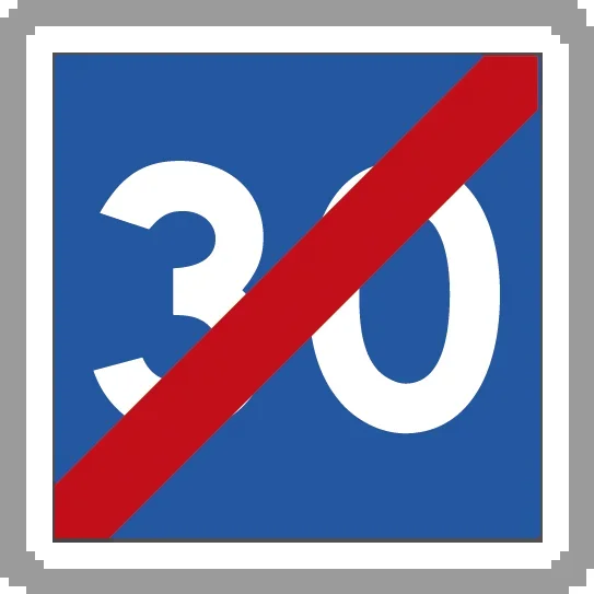 Panneau carré Fin de vitesse conseillée 500 Ecolign C4b cl1 – NADIA SIGNALISATION – CAR500E1C4b