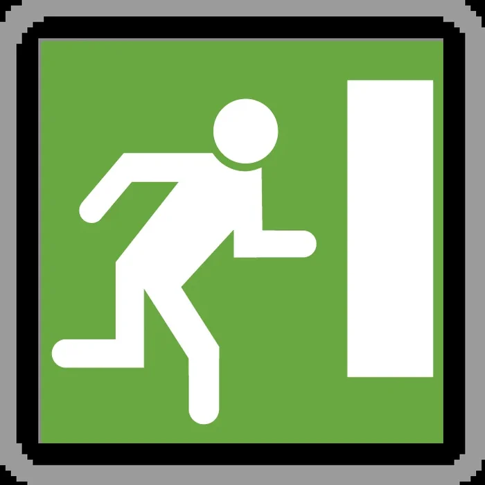 Panneau carré Issue de secours vers la droite 350 Ecolign CE30a cl1 – NADIA SIGNALISATION – CAR350E1CE30a