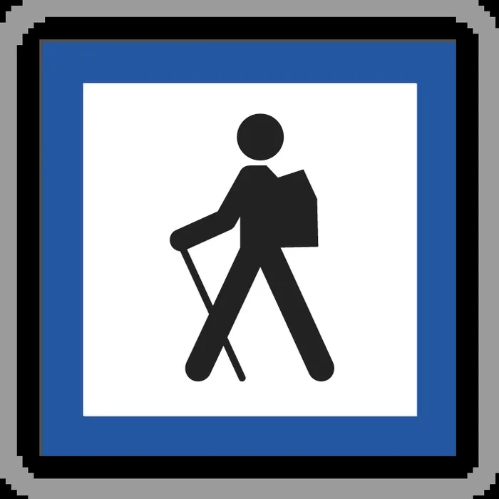 Panneau carré Itinéraire pédestre départ 500 ECOLIGN CE6a cl1 – NADIA SIGNALISATION – CAR500E1CE6a